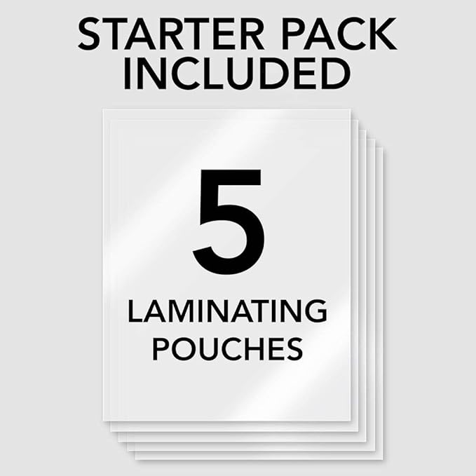Swingline GBC Thermal Laminator Machine, Inspire, 9 Inch, Quick Warm-Up, 3 or 5 Mil, with 5 Standard Laminating Pouches for Home, Office and Classroom, Black (1701857)