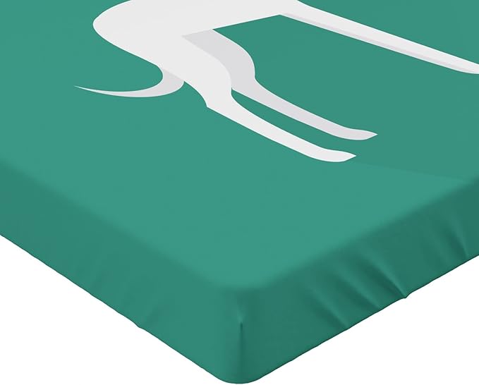Ambesonne Dog Lover 2 Pack Fitted Sheet, Simplistic of Dog, Bed Cover All-Round Elastic Deep Pockets 2 Pieces, Package Contains 2 Queen Size Fitted Sheets, Seafoam Grey