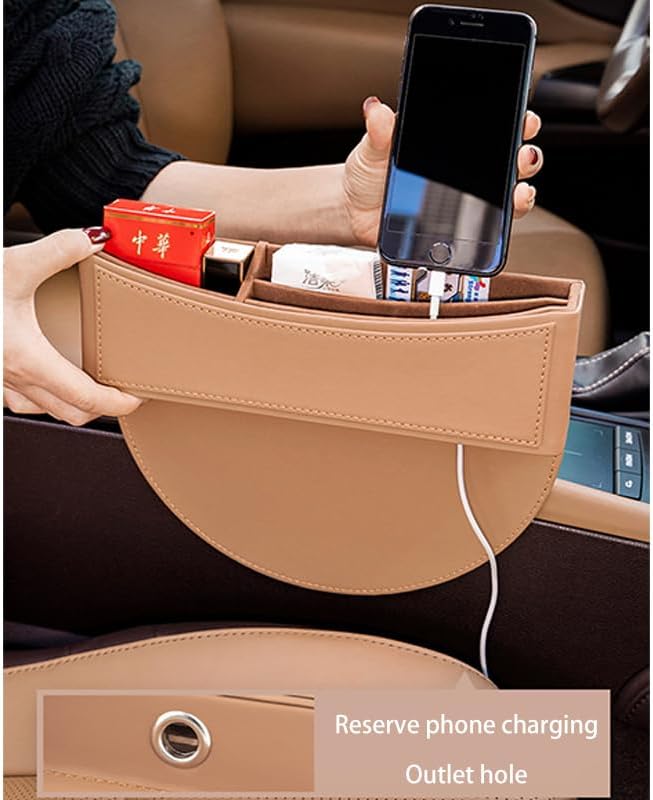 Dragon Art Multifunctional Car Seat Organizer, Auto Seat Gap Filler, Brown 1 Pack