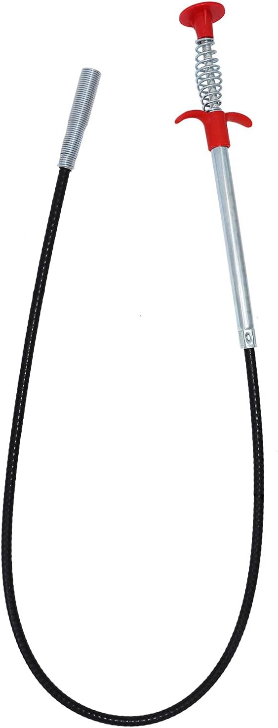 Drain Snake Drain Clog Remover Flexible Grabberable Pick Up Cleaning Tool Reacher Claw Stick, Drain Auger Grab Trash Hairs from Drain,Sink,Bathroom Tub Toilet Hose (35.4 Inch Drain Snake)