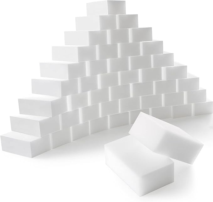 50-Pack Magic Sponges Cleaning Eraser Multi-Functional Melamine Sponge Foam Cleaning Pads for Household Bathroom Furniture Bathtub Sink Cleaning Kitchen Dish Sponge, 3.1"x1.9"x1.2"