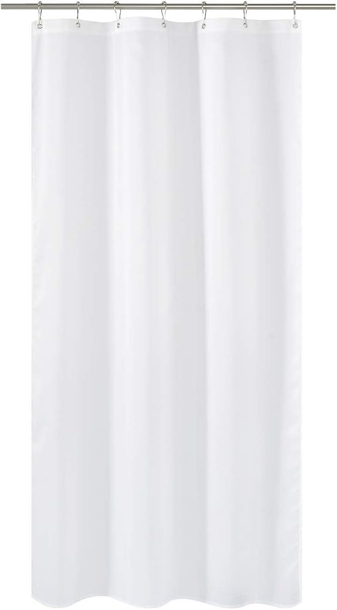 N&Y HOME Fabric Shower Curtain Liner Stall Size 42 Width by 72 Length inches, Hotel Quality, Washable, White Bathroom Curtains with Grommets, 42x72