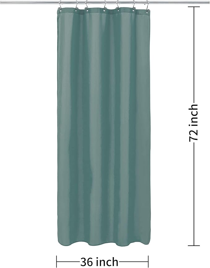 ALYVIA SPRING Stall Fabric Shower Curtain Liner Waterproof - Soft & Lightweight Small Shower Curtain with Magnets for Narrow Stall Size, Machine Washable - 36x72, Sea Teal