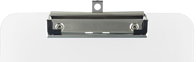 Trade Quest Plastic Clipboard Transparent Color Letter Size Low Profile Clip (Pack of 6) (Clear)