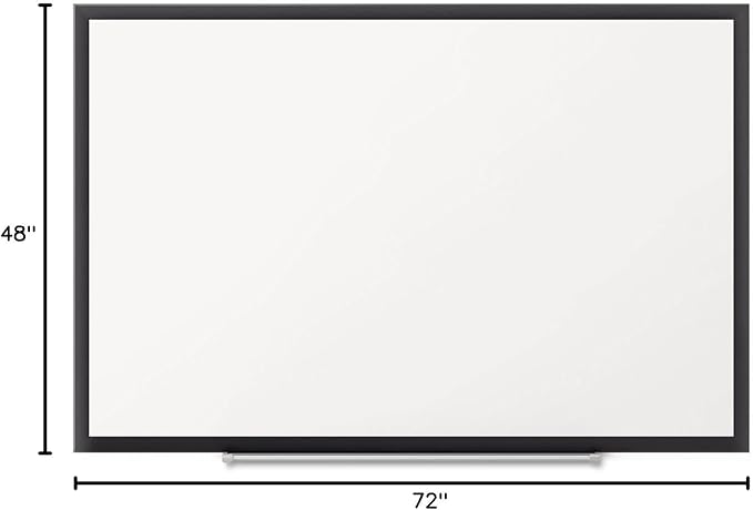 Quartet Magnetic Dry Erase White Board, 72"W x 48"H Whiteboard, Nano-Clean Surface Resists Ink Stains, Black Aluminum Frame (SM537B)