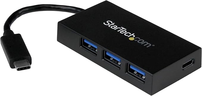 StarTech.com 4-Port USB 3.0 Hub - Powered USB 3.0 Hub - USB-C to 1x USB-C and 3X USB-A Adapter - USB 3.0 (5Gbps) - USB-C Port Expander, TAA (HB30C3A1CFB)