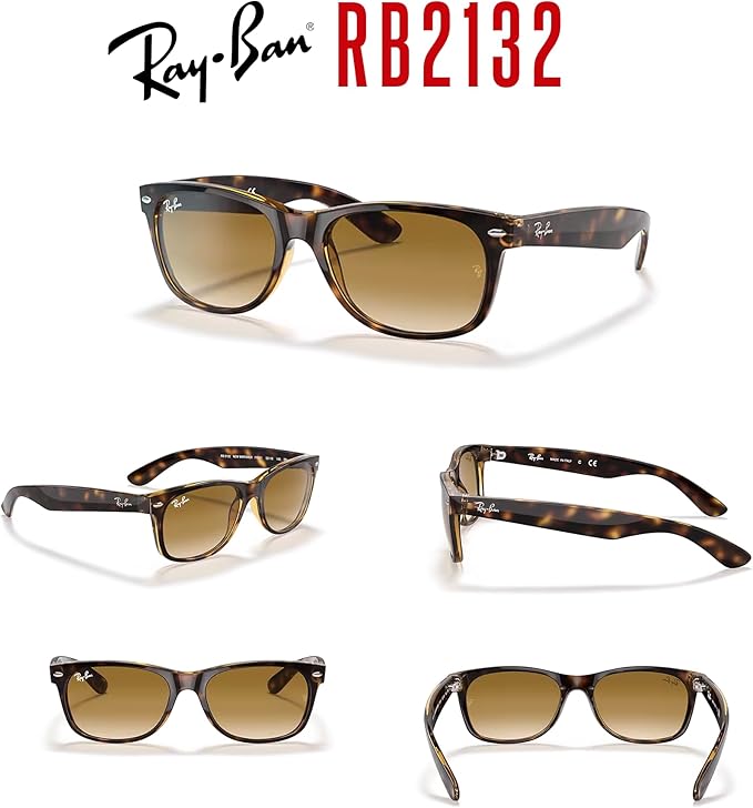 Ray-Ban RB2132 NEW WAYFARER 55MM Square Sunglasses For Men For Women +BUNDLE with ACCESSORY EYEWEAR KIT