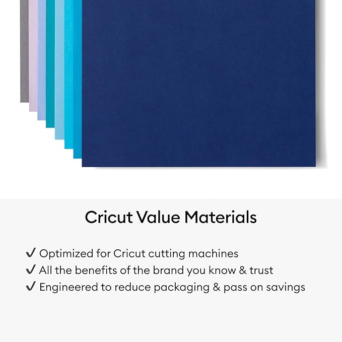 Cricut Value Cardstock Paper, Ocean Sampler - 80 sheets (8.5" x 11") - Compatible with Joy Xtra, Explore, & Maker Machines - Letter Size