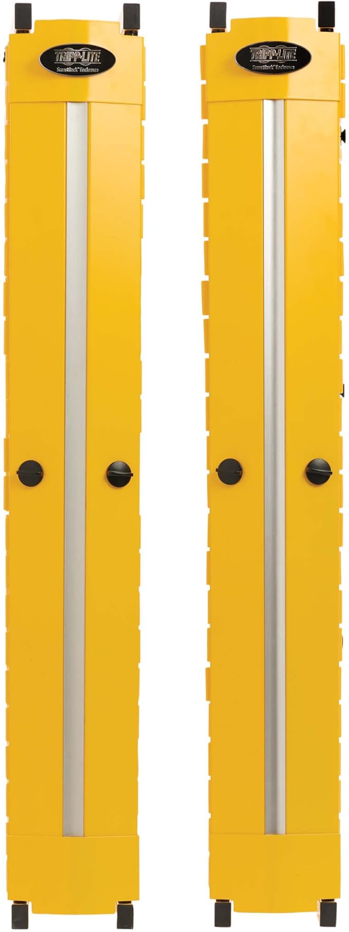 Tripp Lite Vertical Cable Manager, High-Capacity Deep Double Finger Duct, Front-Facing Cover, Two 3.5 feet Tall Sections, 6 inch Wide x 11.4 inch Depth, Yellow, 5-Year Warranty (SRCABLEVRT6HDFC)