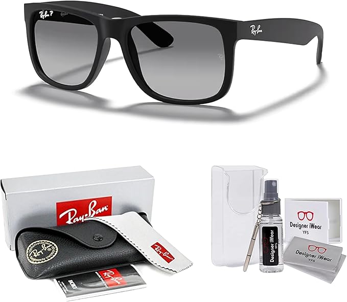 Ray-Ban RB4165 JUSTIN Sunglasses For Men For Women+BUNDLE with ACCESSORY EYEWEAR KIT
