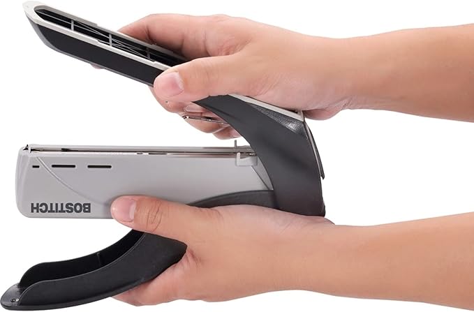Bostitch Office 60 Sheet Heavy Duty Stapler - Two Fingers, No Effort, Spring Powered Stapler - Gray (1200)
