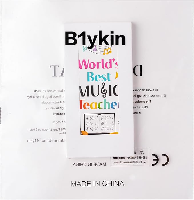B1ykin Cute Sticky Notes Set - World’s Best Music Teacher Self-Stick Notes Pad, 550 Sheets Writing Memo Pages Sticky Notepad for Appreciation Gifts, School Office Party Supplies (Music Teacher)