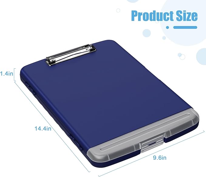 Hongri Clipboard with Storage with Pen Holder, Folder Nursing Clip Board 8.5 x 11 Foilo-Side Opening, High Capacity, Light Weight for Teachers, Classroom. Size 14 x 9.6 x 1.2 in(Navy Blue)