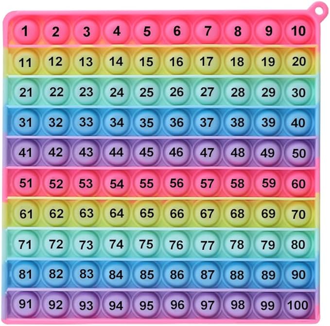 Number Game P0PP Math Toy, Exercise Children's Logical Thinking, Relieve Stress, Fidget Game for Teachers to Create a Variety of Math Operations [1-100 Number Table]