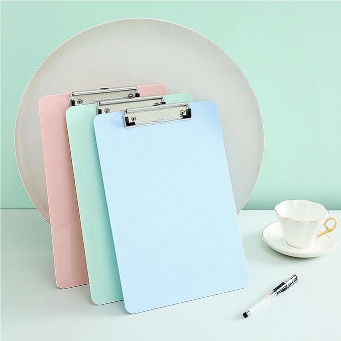 25 Pack Plastic Clipboards, A4 Clip Board 12.5 x 9 Inch Letter Size for Classroom, Nurses, Students, Woman, Assorted Color Clipboard with Low Profile Clip & Hanging Hole, Bulk Office & School Supply