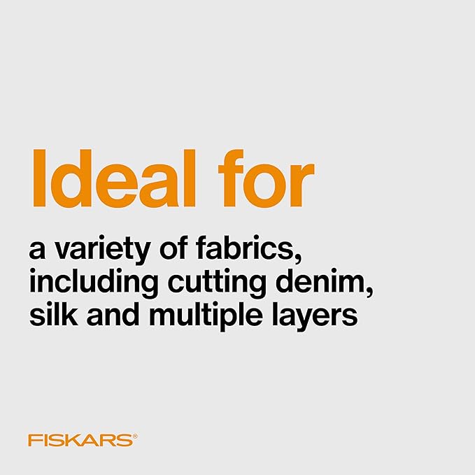Fiskars Left-Handed Scissors, Precision Cutting for Craft Fabric Paper, Ergonomic Comfort Grip, Stainless Steel, 8", Red