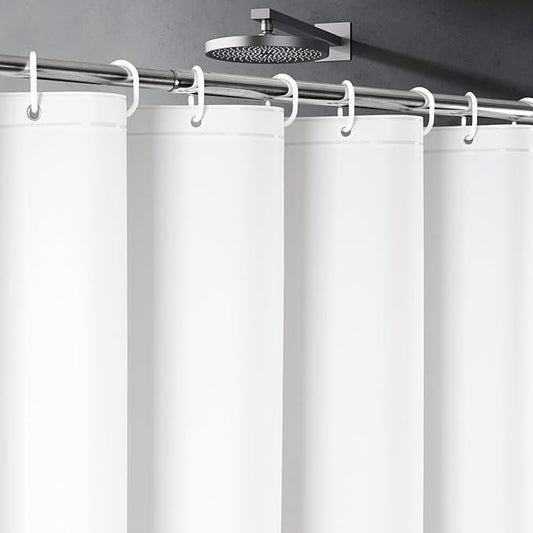 UFRIDAY Extra Long Shower Curtain Liner Premium PEVA 72 x84 inch,Heavy Duty Shower Curtain with 3 Weighted Magnets, Plastic Waterproof Bath Curtains with 12 Hooks