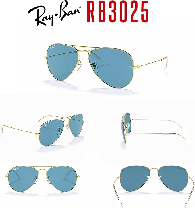 Ray-Ban RB3025 Metal POLARIZED Aviator Sunglasses For Men For Women +BUNDLE with ACCESSORY EYEWEAR KIT