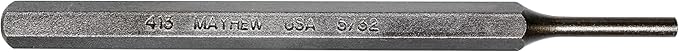 Mayhew Tools 71003 SAE Pin Punch, 5/32 x 1" Pin, 5" OAL x 5/16" Body, Shot Blast Finish