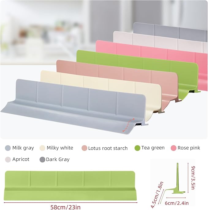 23" Ultra Silicone Sink Splash Guard Released in 2025/Dec for Kitchen Sink,Bathroom and Island,with 3.5" High Splash Guard & 7 Strong Suction Cup (Matcha Green)