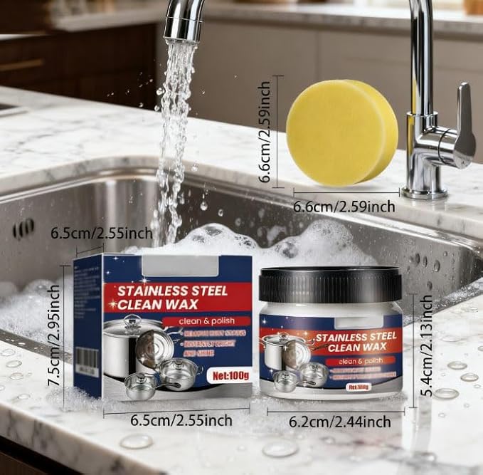 Multi-Purpose Stainless Steel Scratch Eraser, Stainless Steel Scratch Remover for Appliances, 2026 New Clean Wax Paste for Oven, Sink, Cookware, Scuffs and Restores Shine (1 pcs)