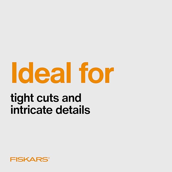 Fiskars Orange-Handled Straight Detail Scissors, Stainless Steel Blades, Ambidextrous Double-loop Handle
