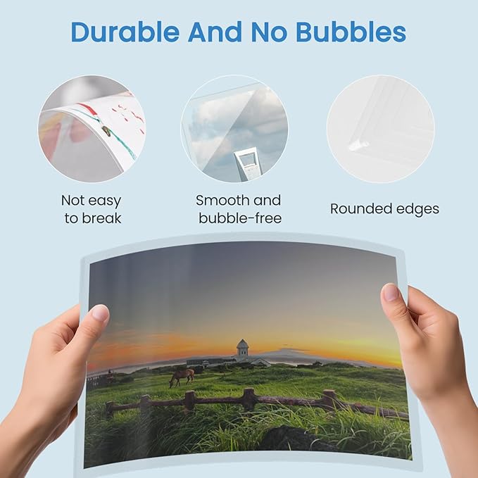 200 Pack Thermal Laminating Pouches 10 Mil, 9 x 11.5 Inches Clear Laminating Sheets, Wide Size Compatibility Office Laminating Supplies for Letter, Photo, Card and ID Badge