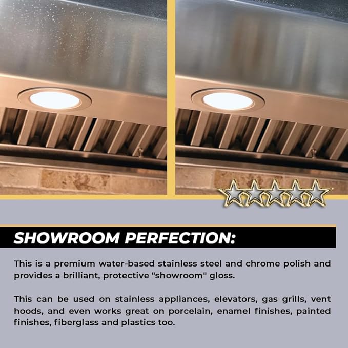 Flitz Stainless Steel Polish Protectant - 32oz Bottle, USA-Made Ceramic Coating for Stainless Steel Appliances, Repels Fingerprints & Water Spots - Aluminum & Chrome Polish & Protectant (1 Pack)