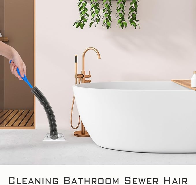Drain Cleaning Brush Set，Flexible Long Pipe Snake Hair Clogs Catcher Cleaner Tool for Toilet，Sewer Drain，Pipe Brush，Drain Cleaner Brush，Sink Drain Brush