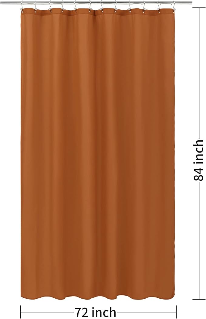 ALYVIA SPRING Extra Long Fabric Shower Curtain Liner Waterproof - 72" x 84", Soft & Lightweight XL Shower Curtain with 3 Magnets, Machine Washable - 72x84, Burnt Orange