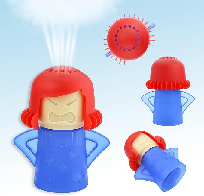 Angry Mom Microwave Cleaner and Chilly Mama Freezer Odor Absorber, 2 PCS Kitchen Gadget Tools Quickly Removes Stains and Odors (Steaming Mama and Fridge Mama)