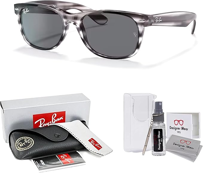 Ray-Ban RB2132 NEW WAYFARER 55MM Square Sunglasses For Men For Women +BUNDLE with ACCESSORY EYEWEAR KIT
