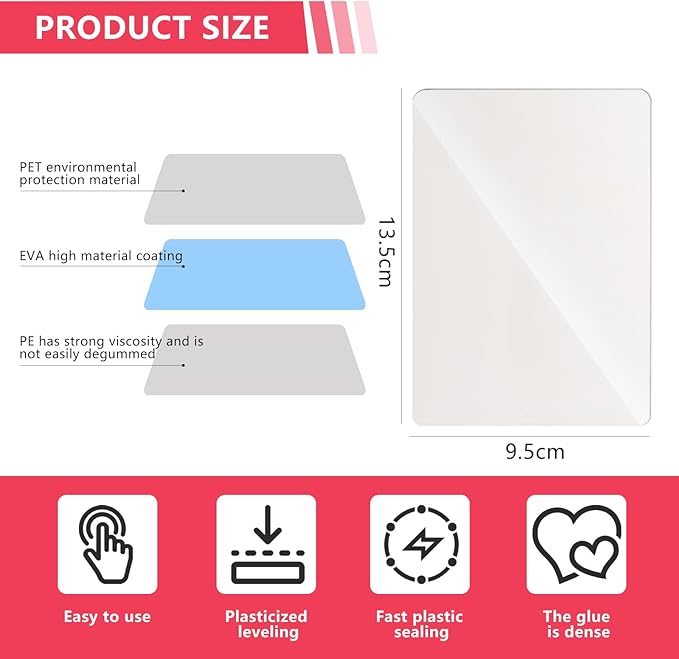 Index Card Laminating Pouches100-Pack, 3x5 Laminating Pouches, 5 Mil Heat Sealing Laminating Pouches - for Recipe Cards, Work Permits, ID Cards, Student Badges & File Cards