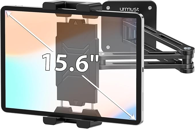 Urmust Tablet Wall Mount Holder for iPad, 360°Rotation Adjustable Tablet Stand Holder with Aluminum Extendable Arm, for iPad mini/Air/Pro/Galaxy Tab/Kindle, All 4.7-15.6" Phones & Tablets