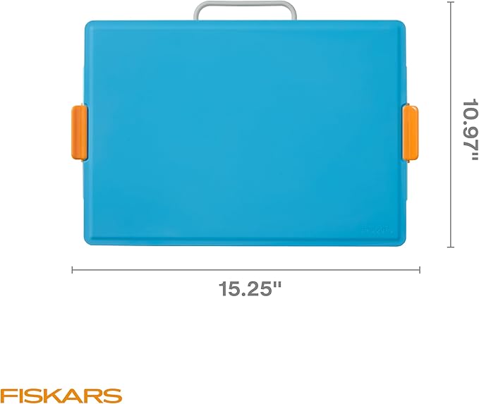Fiskars Kids Creating Toolbox – Portable Art Storage Organizer with Reversible Lid, Carry Handle, and Secure Snap-Close Design