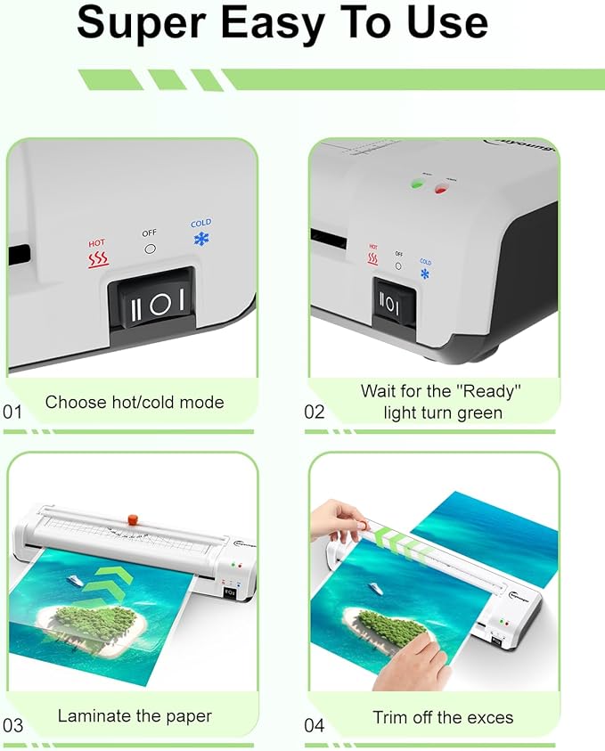 Laminator Machine, A3 Laminator Machine with 30 Laminating Sheets, 13 Inch Laminating Machine with Built-in Paper Cutter & Corner Rounder, Thermal and Cold 11X17 for Home School Office