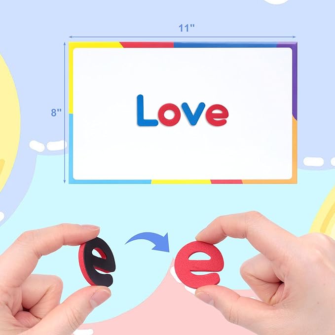 LOVESTOWN Magnetic Alphabet Letters Kit for Kids, Double Sided Magnetic Board with Storage Box, Educational Learning Toys for Preschool Classroom and Home, 234 Pieces (Pack of 2)