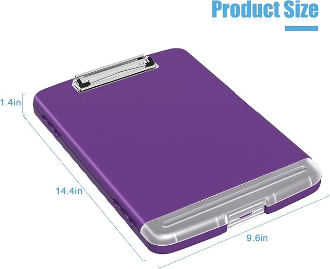 Hongri Clipboard with Storage with Pen Holder, Folder Nursing Clip Board 8.5 x 11 Foilo-Side Opening, High Capacity, Light Weight for Teachers, Classroom. Size 14 x 9.6 x 1.2 in(Purple)