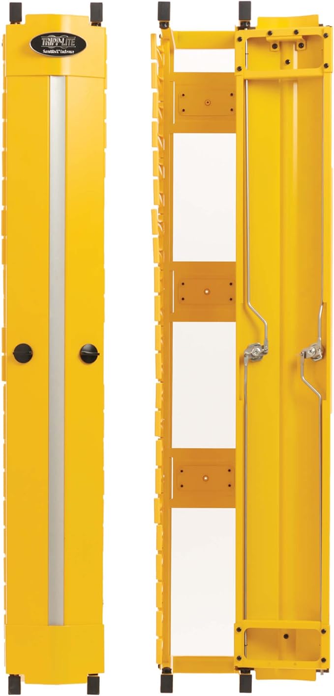Tripp Lite Vertical Cable Manager, High-Capacity Deep Double Finger Duct, Front-Facing Cover, Two 3.5 feet Tall Sections, 6 inch Wide x 11.4 inch Depth, Yellow, 5-Year Warranty (SRCABLEVRT6HDFC)