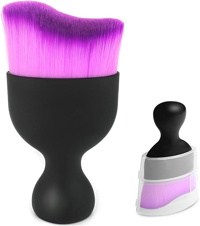 Car Interior Cleaning Brush with Ultra Soft Bristles, Car Duster Interior, Auto Detailing Brushes Dusting Car Accessories for Dashboard, AC Vents, Leather, Scratch-Free (Double Purple)