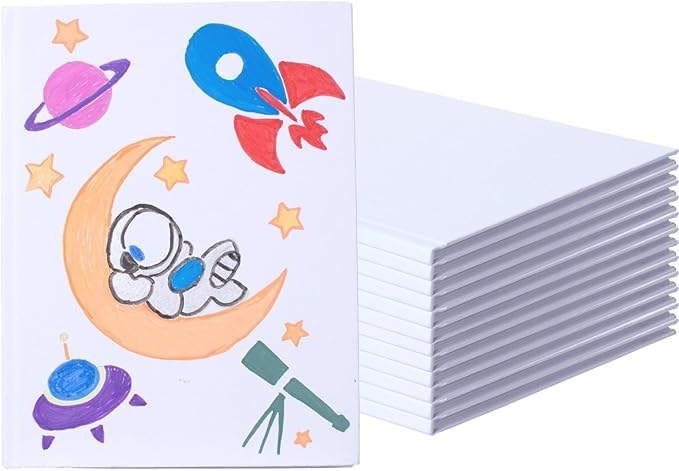 12 Pack Hardcover Blank Book,6x8 Inch Unlined Sketchbook Journal - 18 Sheets/36 Pages Each, Bulk Pack of White Hardcover Blank Books for Writing, Drawing Make Your Own Book, Multi-Purpose for Students & Adults