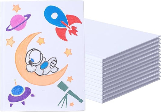 12 Pack Hardcover Blank Book,6x8 Inch Unlined Sketchbook Journal - 18 Sheets/36 Pages Each, Bulk Pack of White Hardcover Blank Books for Writing, Drawing Make Your Own Book, Multi-Purpose for Students & Adults