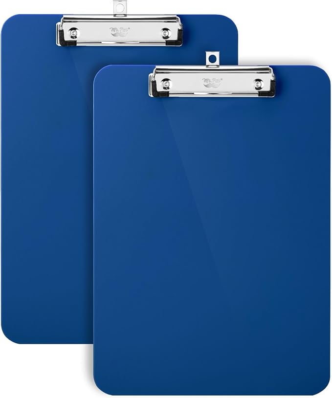 Mr. Pen- Plastic Clipboard, 12.5" x 9", 2 Pack, Clipboard Plastic, Low-Profile Metal Clip with Retractable Hanging Hole