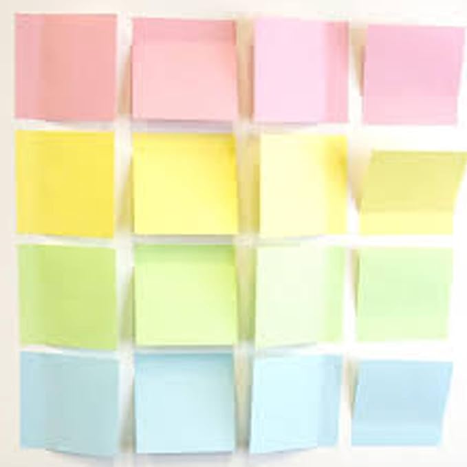 Pastel Stick-on Notes for Easy Organization- Colorful Sticky Notes in Vibrant Pastel Shades for Clear, Visible Reminders- Small 400 Sheets for Home, Office or School Use - 3×4