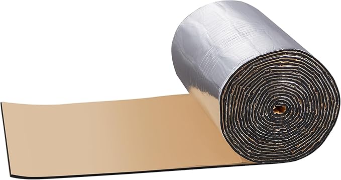 VEVOR Noise Grabber Mass Barrier, 16.5x315 in (36sq.ft) Roll of Soundproofing Mat, 200mil Thick Mass-Loaded High Density Aluminum Foil Foam Surface, Double Layer Structure Acoustic Insulation Sheet