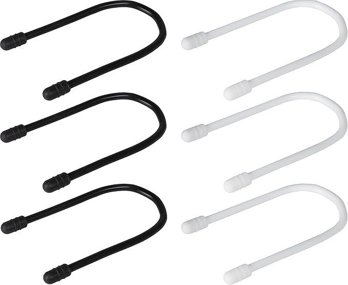 Philips 6 Piece Flex Ties 7 Inch Zip Ties Cable Management Multi-Purpose Cord Organizer Reusable Cable Ties for Extension Cords Power Strips Outdoor Lighting Black and White SWV4409/27