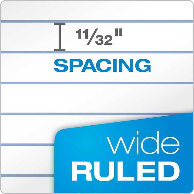 Oxford Loose Leaf Paper, Filler Paper, Notebook Paper, 8" x 10-1/2", Wide Rule, 3-Hole Punched, 2,000 Sheets for 3 Ring Binders, 4 Packs of 500, White (62379)