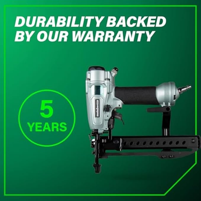 Metabo HPT PRO Finish Stapler, Pro-preferred Pneumatic Power Nailers, Finish Tool for Carpentry & Industrial Uses, All-Metal Key Component, 18 Gauge, 1/4" Crown Staples, Length 1/2" to 1-1/2", N3804A5