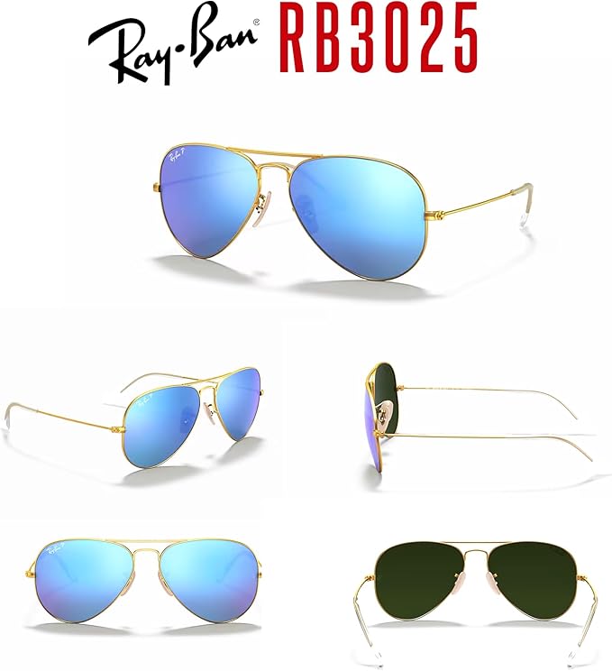 Ray-Ban RB3025 Metal POLARIZED Aviator Sunglasses For Men For Women +BUNDLE with ACCESSORY EYEWEAR KIT
