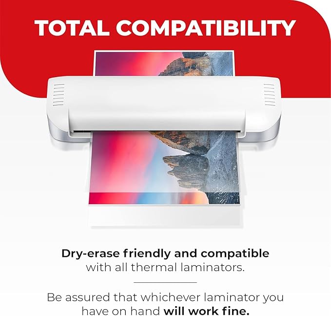 5MIL Thermal Laminating Sheets, 750 Count (5x150), Letter, Photo, Card, Notecard, ID & Business Card Sizes. Crystal Clear Finish. Laminating Pouches Compatible with All Standard Laminators